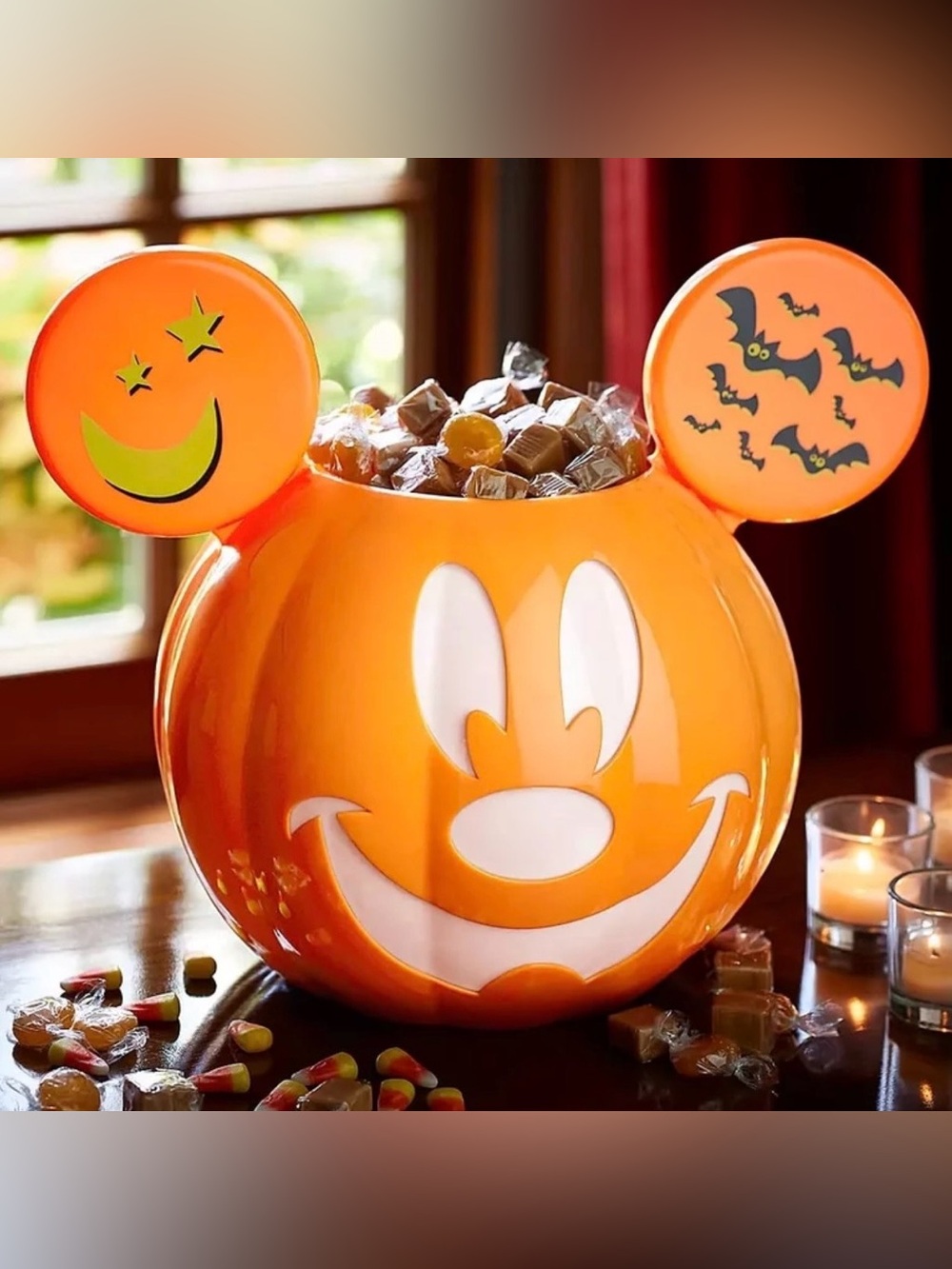 Disney Store Mickey Mouse Pumpkin Candy Dish. NEW NO TAGS